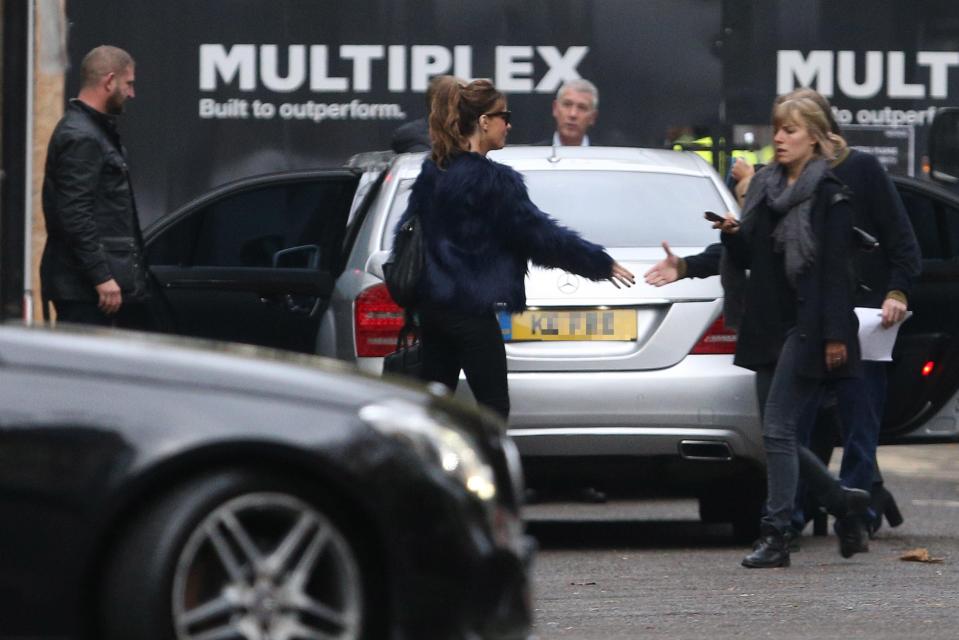  Kate was seen meeting with the crew ahead of filming