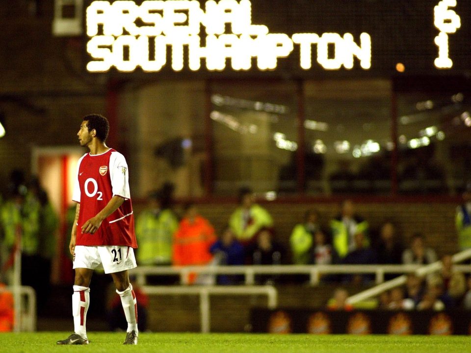  Arsenal eased to a 6-1 win against Southampton in the 2002/03 season