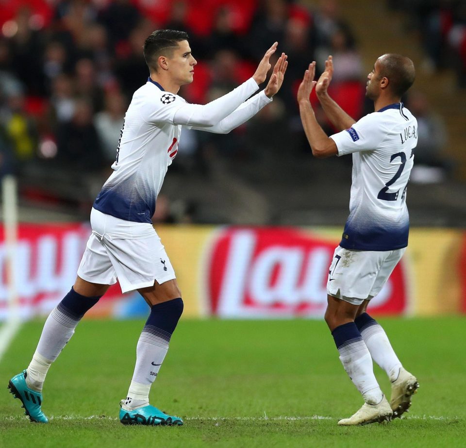  Spurs fans were unhappy to see Lucas Moura go off, with Argentine wideman Erik Lamela replacing him