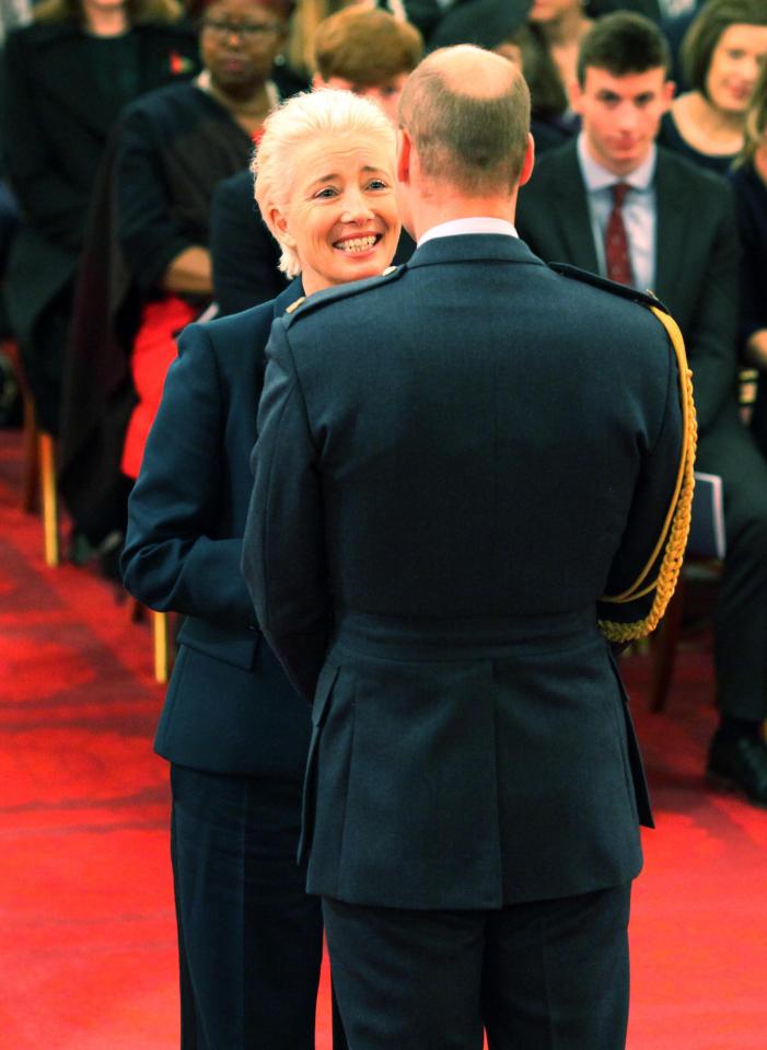  Emma Thompson revealed she joked with Prince William about kissing him