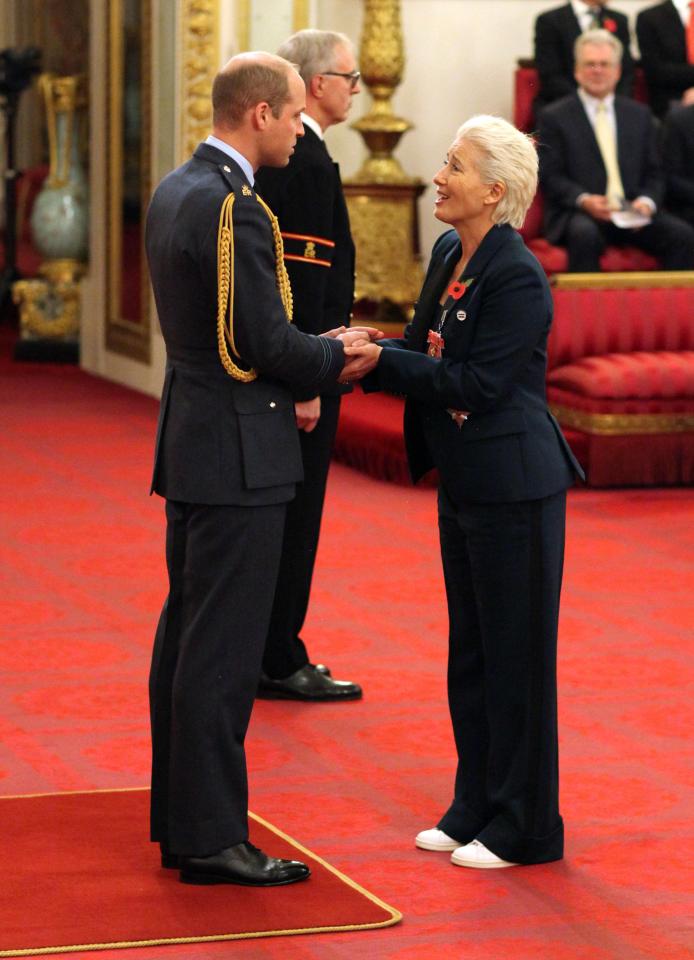  Emma Thompson wore trainers as Prince William made her a Dame during the ceremony