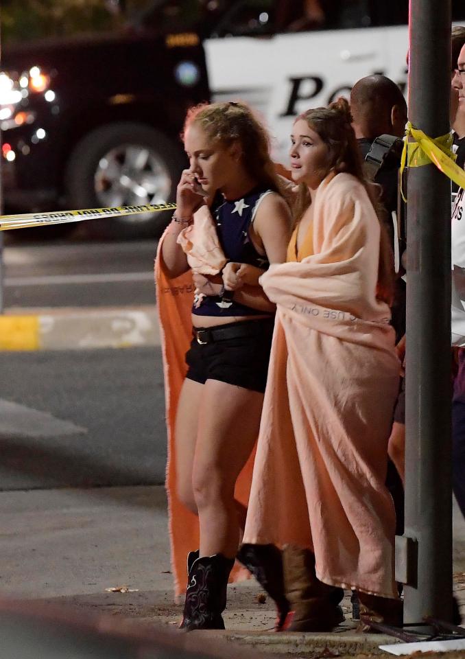  Terrified survivors at the scene of the mass killing in Thousand Oaks