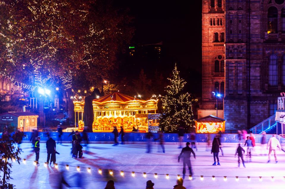  Ice skating at the Natural History Museum can make for a perfectly romantic date night