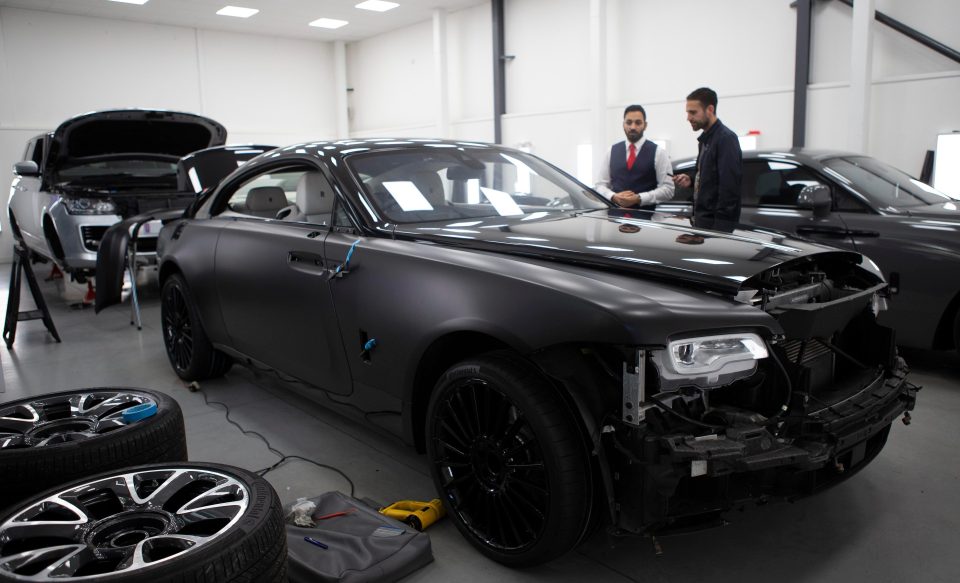  The showroom includes a workshop where high-end clients can see work being done on their supercars