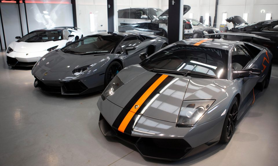  These three Lamborghinis sitting in the Kent showroom cost more than £1million