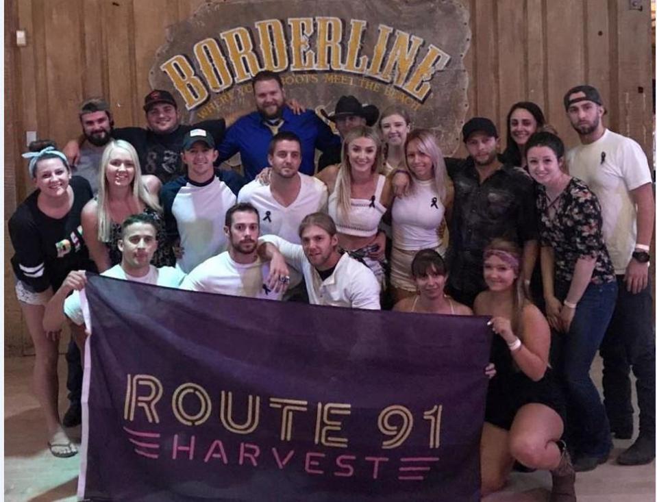 Survivors of the Las Vegas shooting held a Route 91 Harvest banner at Borderline earlier this year where they often met