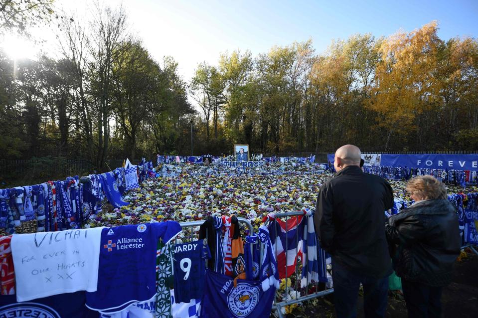 Leicester turned the helicopter crash site into an incredible tribute to their late owner Vichai Srivaddhanaprabha