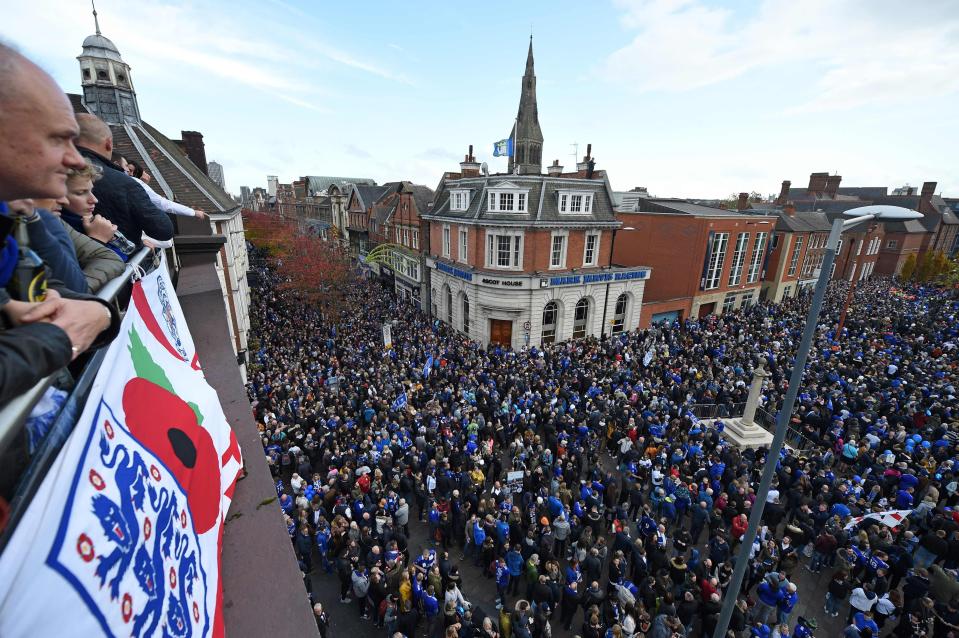 Leicester fans took part in the '5000-1 March' for Khun Vichai today