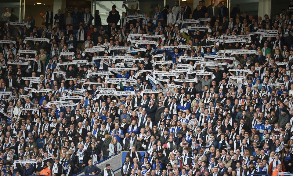 Fans held up 'Mr Chairman' scarves in memory of Khun Vichai today