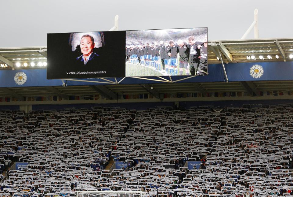 Fans paid tribute to Khun Vichai following last month's helicopter crash