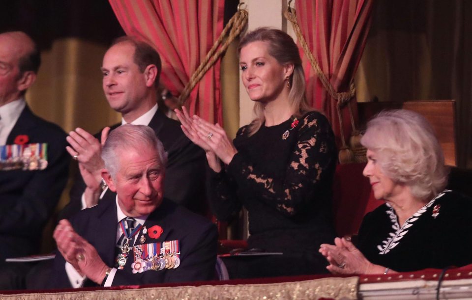  Prince Edward, Sophie, Countess of Wessex, Prince Charles, Prince of Wales and Camilla, Duchess of Cornwall applaud during the performance