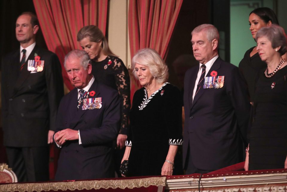  Senior Royals and the PM take in the performance at the Festival of Remembrance