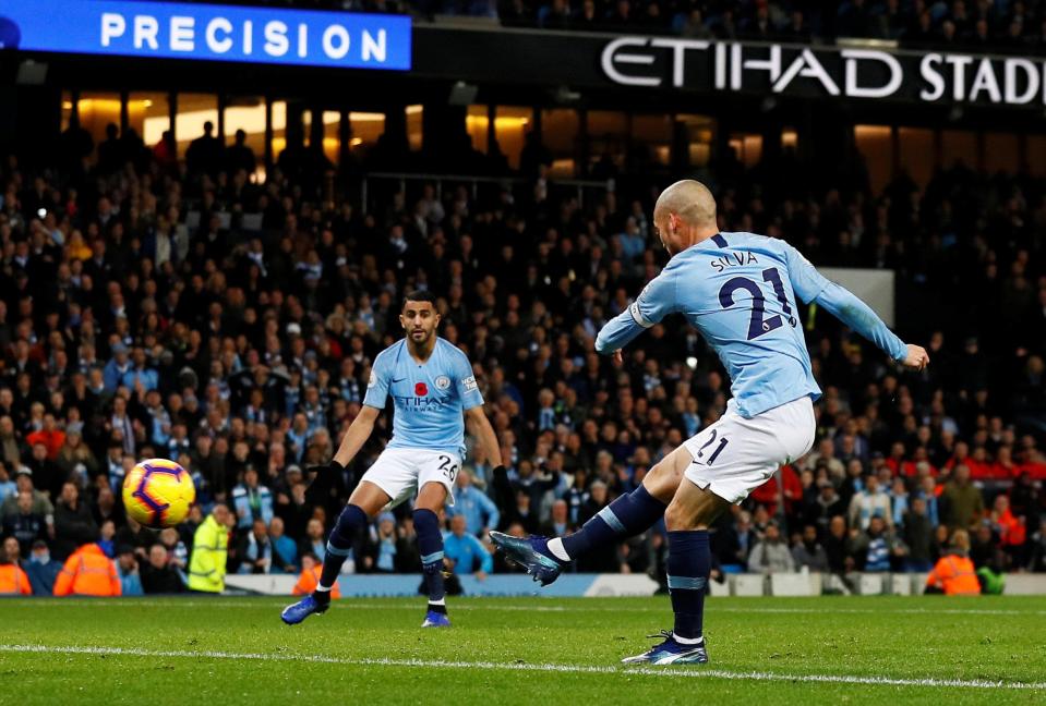 David Silva opened the scoring for Man City early at the Etihad