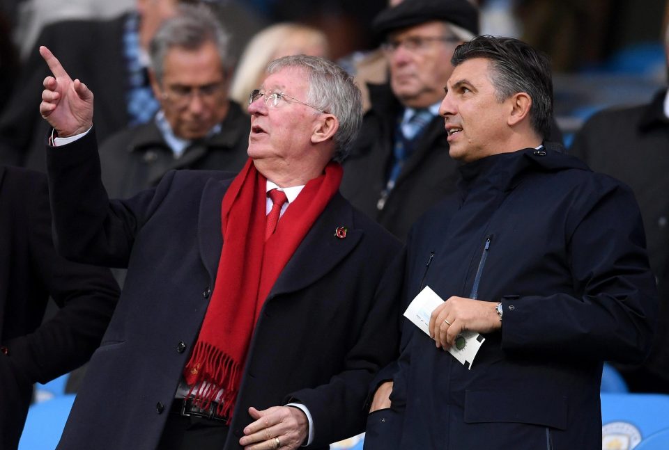 Sir Alex Ferguson was in the crowd at the Etihad to take in the game