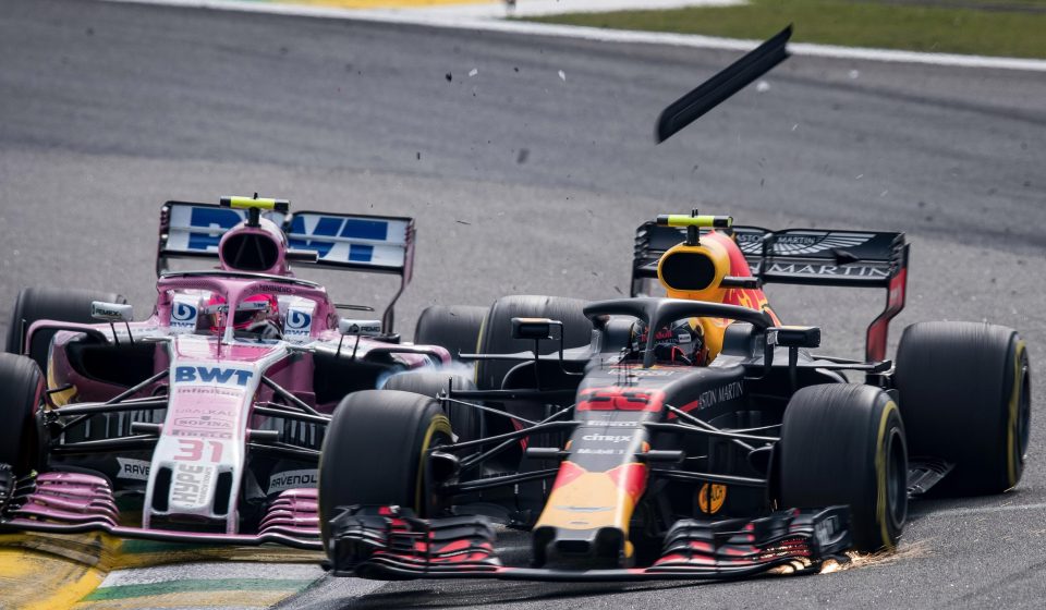  The pair collided when race-leader Verstappen was lapping the backmarker