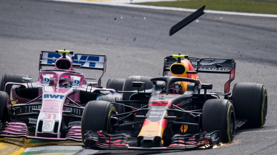  The collision put paid to any hopes Max Verstappen had of winning the race - and in sneaked Lewis Hamilton