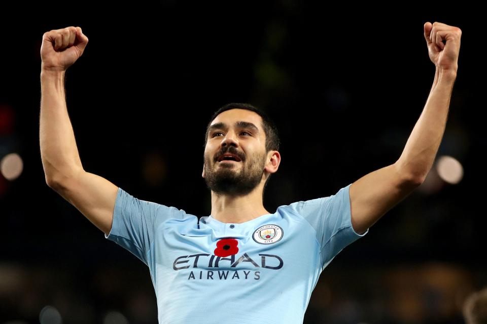  Ilkay Gundogan scored for Manchester City against bitter rivals United