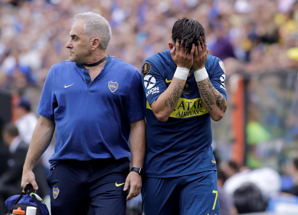 Cristian Pavon was in tears as he trudged off the pitch in Argentina