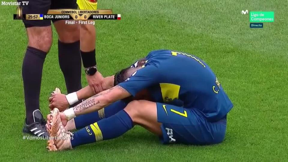 It was a sad sight to see exciting talent Cristian Pavon fall to the floor injured