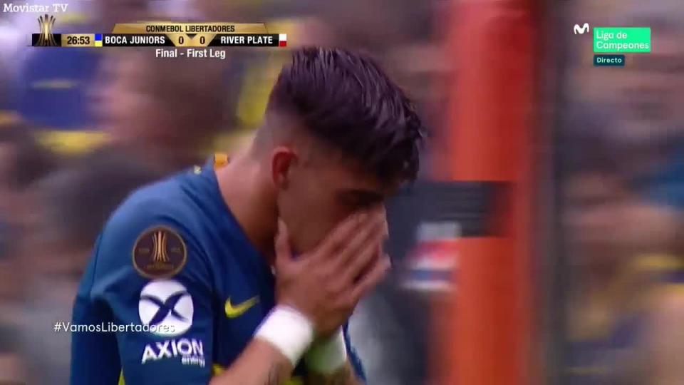 The young striker tried to hide his tears as he came of La Bombonera pitch