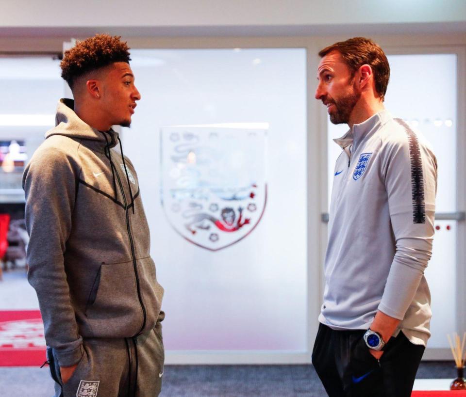 Jadon Sancho chatted to Gareth Southgate after his stunning form at Borussia Dortmund