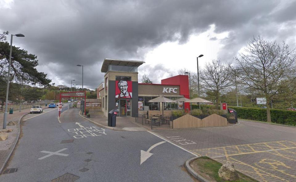 The incident took place at the recently opened KFC in Plymouth's Marsh Mills Retail Park