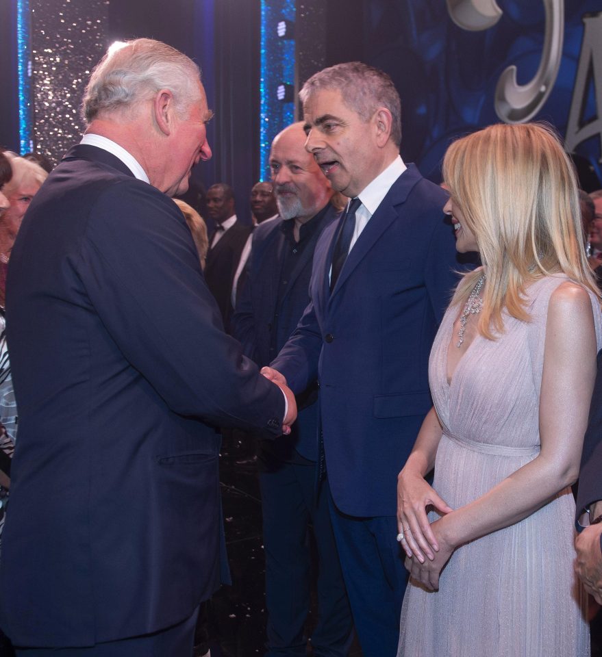  Rowan Atkinson and Kylie Minogue performed at the Royal Highness' 70th birthday