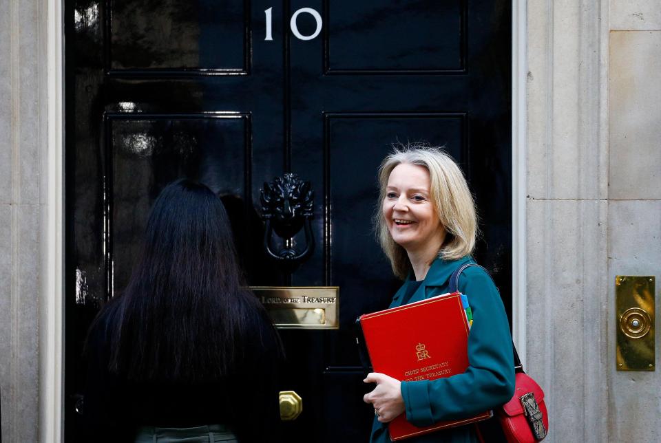  Liz Truss, the Chief Secretary of the Treasury, in Downing Street this morning