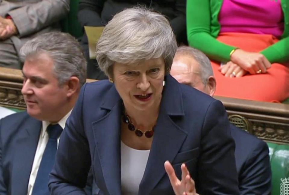  Theresa May speaking in the Commons today