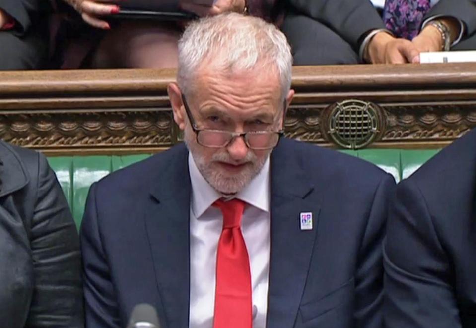  Jeremy Corbyn hit out at the PM over her proposed deal