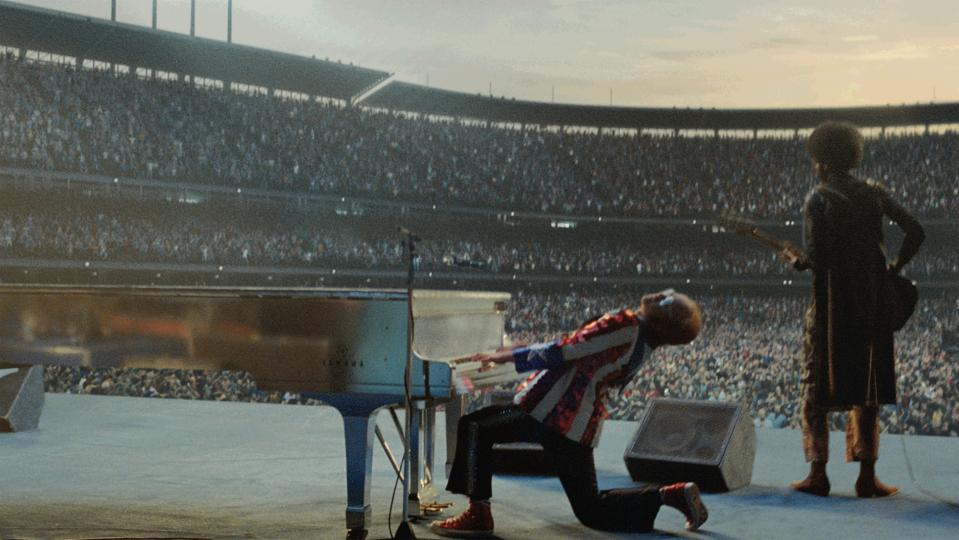  John Lewis used pictures and recordings from Elton John's life to create the video