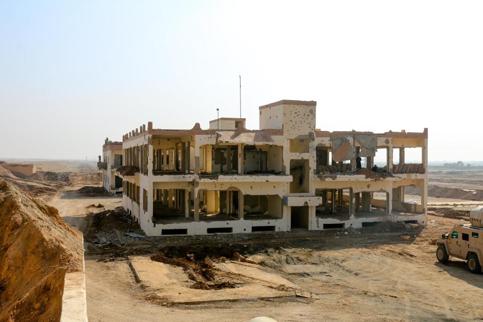  The bullet-riddled train station in Hajin which was attacked by ISIS