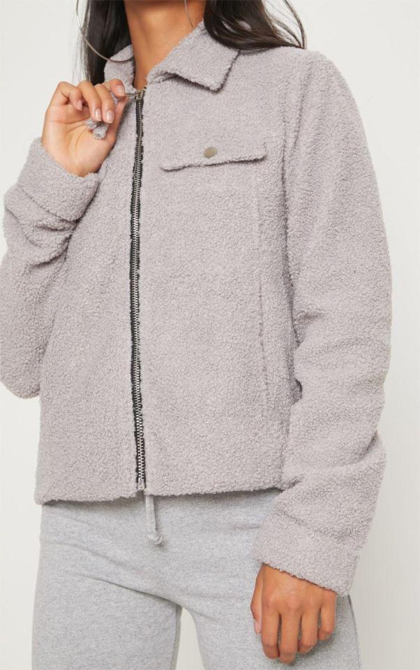  Snap up this teddy fleece from Prettylittlething