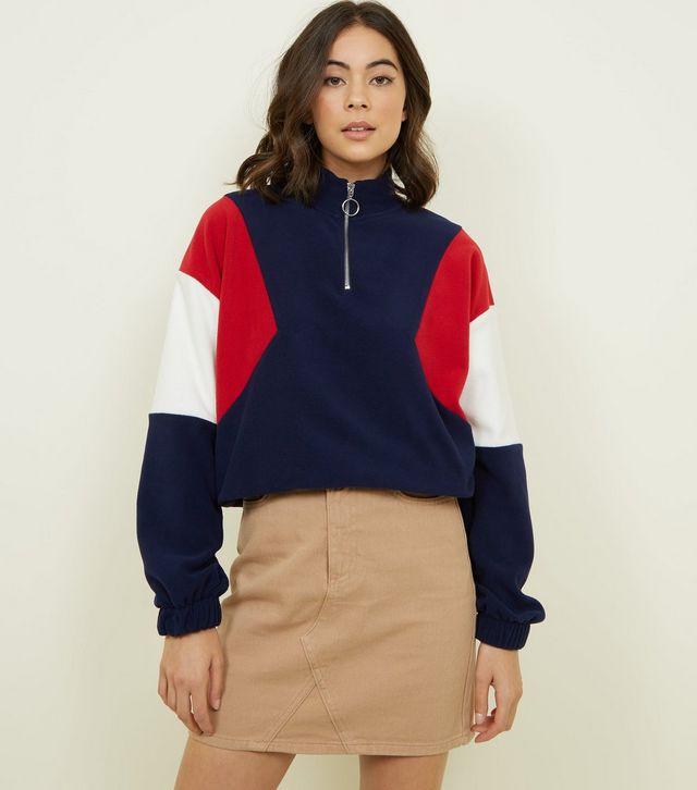  New Look's colour block fleece is less than £18