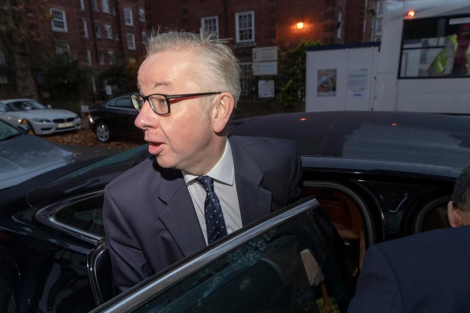  Michael Gove, pictured leaving home today, is expected to stay in the Cabinet