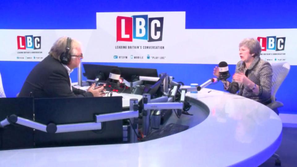  Mrs May was interviewed by LBC today