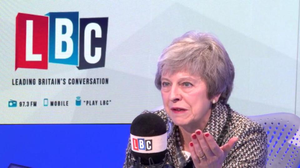  Theresa May was confronted by voters on a phone-in this morning