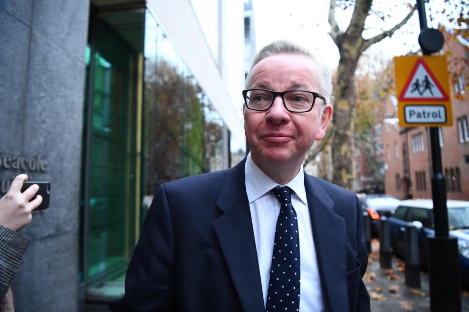  Michael Gove arriving for work this morning