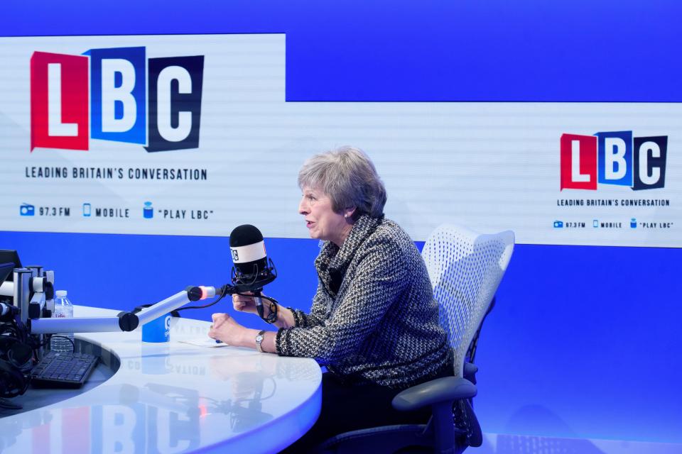  The Prime Minister tried to sell her Brexit deal to voters during a live phone-in on LBC, hosted by presenter Nick Ferrari