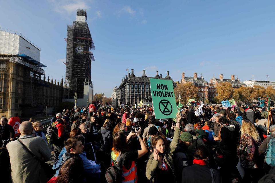  Climate change protesters brought London to a standstill yesterday