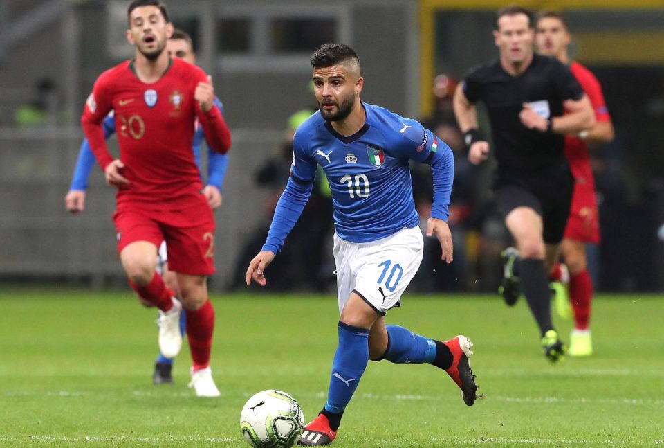  Napoli ace Lorenzo Insigne proved to be a constant menace for Italy at the San Siro