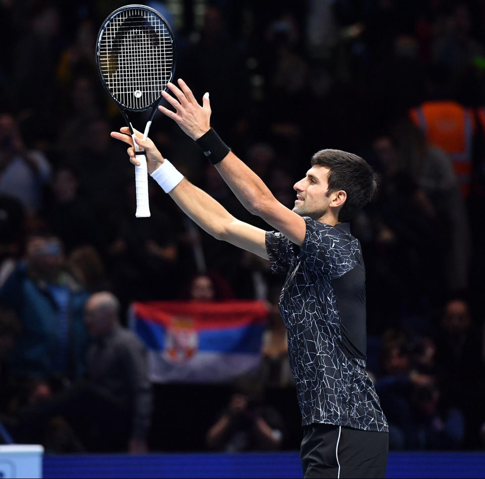  ATP Finals star Novak Djokovic threw his racket into the air