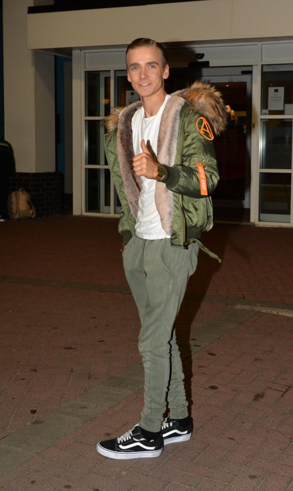  Joe Sugg arrived at his hotel ahead of the aftershow party