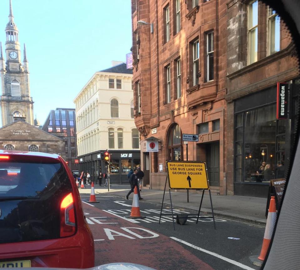  Traffic in the heart of Glasgow was diverted to make way for filming to take place