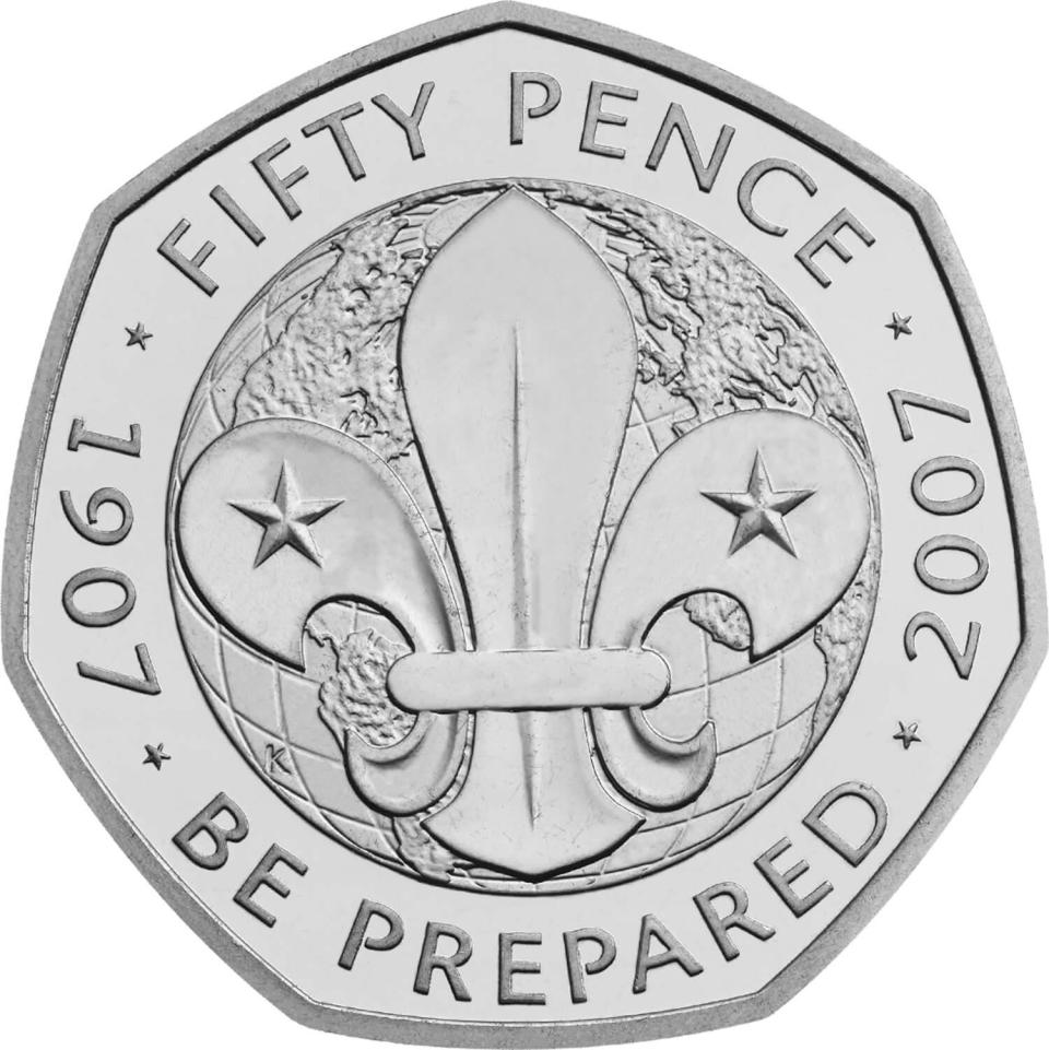 The Scouts coin was released in 2007 to mark 100 years of scouting