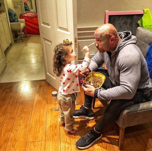  The Rock melted fans' hearts with an adorable pic of his daughter Jazzy painting his face before he headed to work