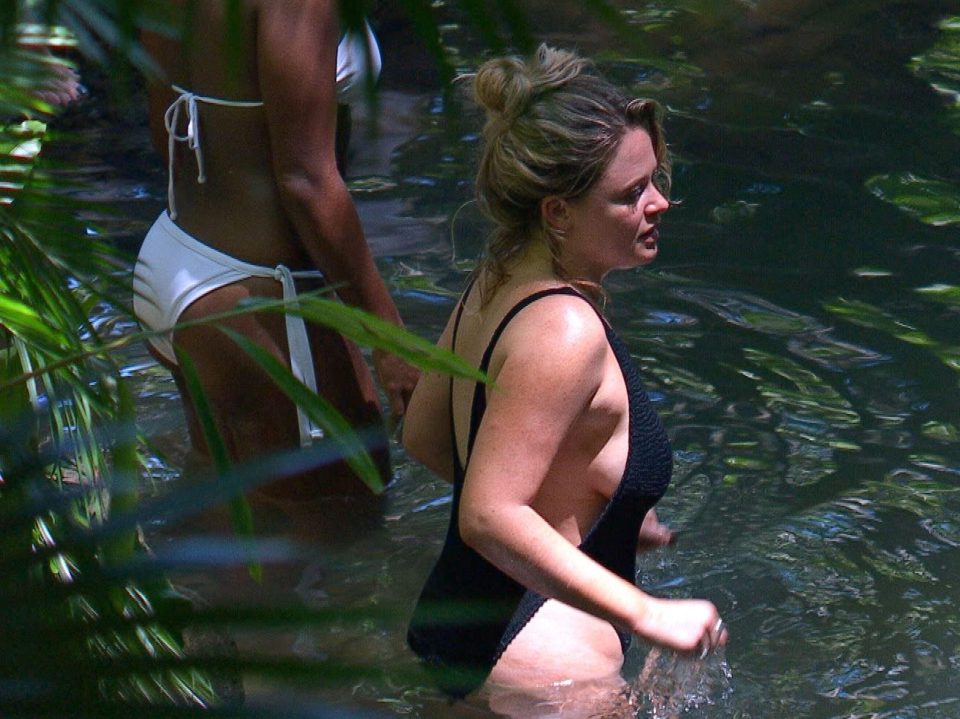  Emily Atack flaunted her slender frame in skimpy one piece