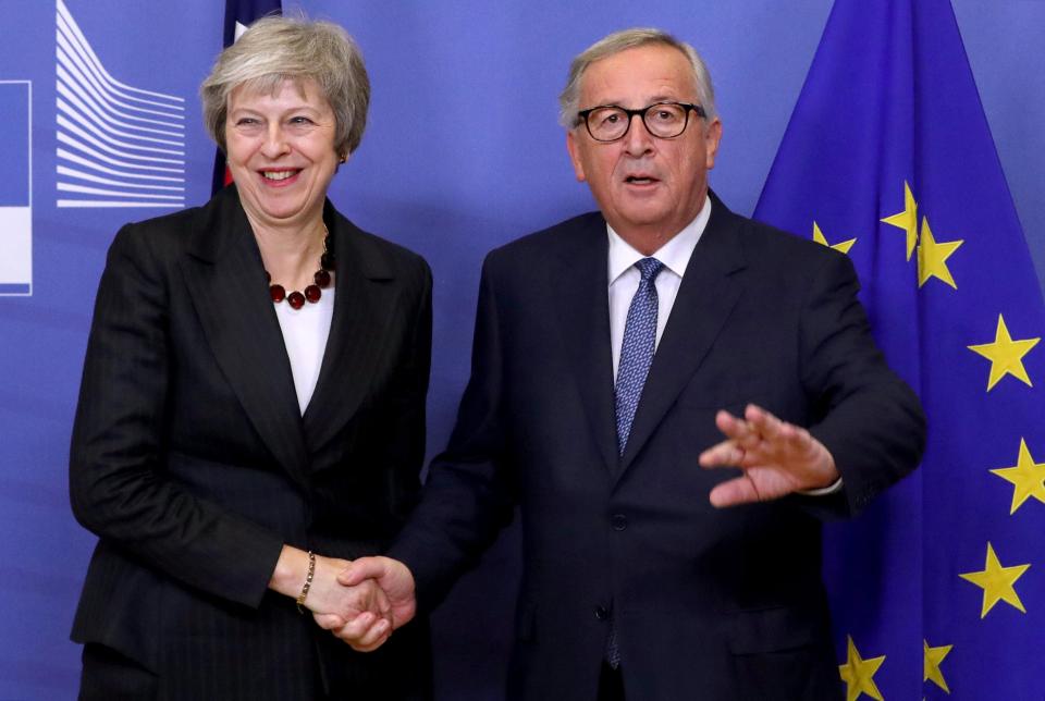  Theresa May meeting European Council boss Jean-Claude Juncker in Brussels last night - and today a draft agreement was revealed