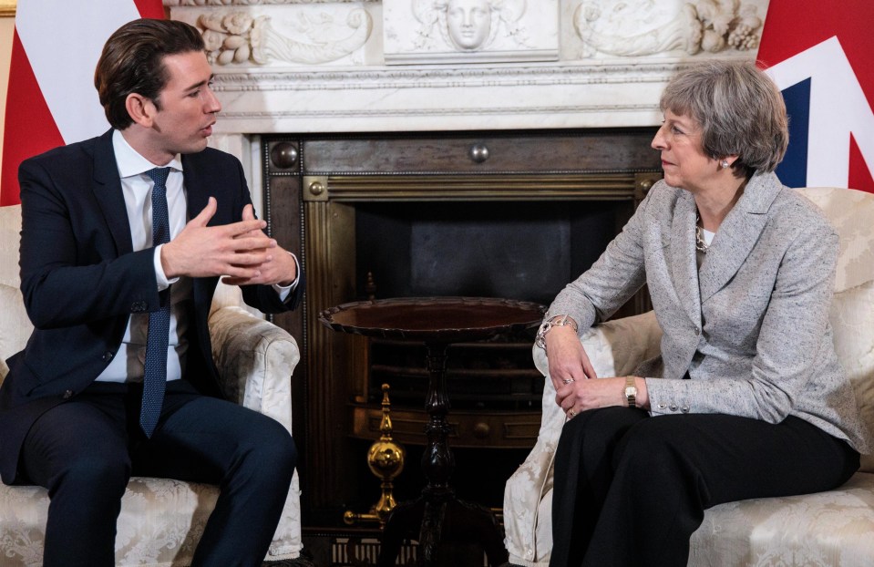 Mrs May held a meeting with Austrian chancellor Sebastian Kurz