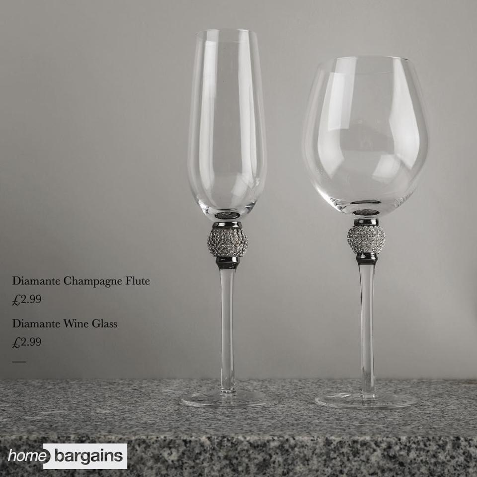  Home Bargains' champagne and wine glasses are perfect for Christmas Day